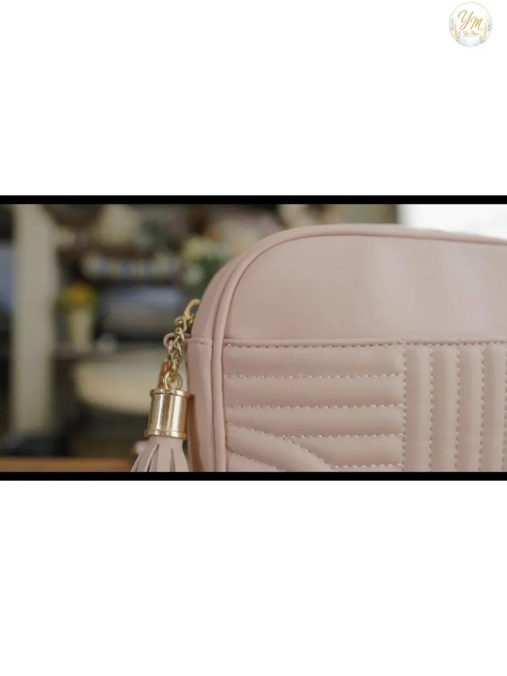 Quilted Vegan Leather Crossbody Purse with Tassel Adjustable Chain Strap